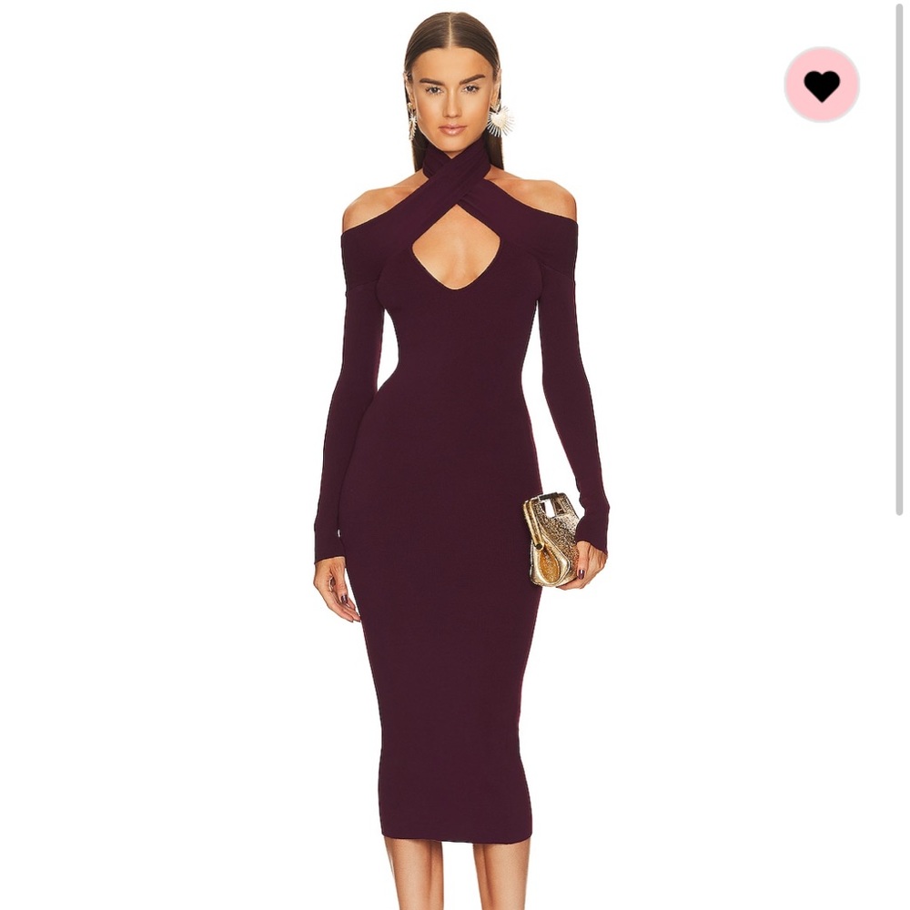 REVOLVE Lora Midi Dress in Eggplant - Michael Costello Size Small